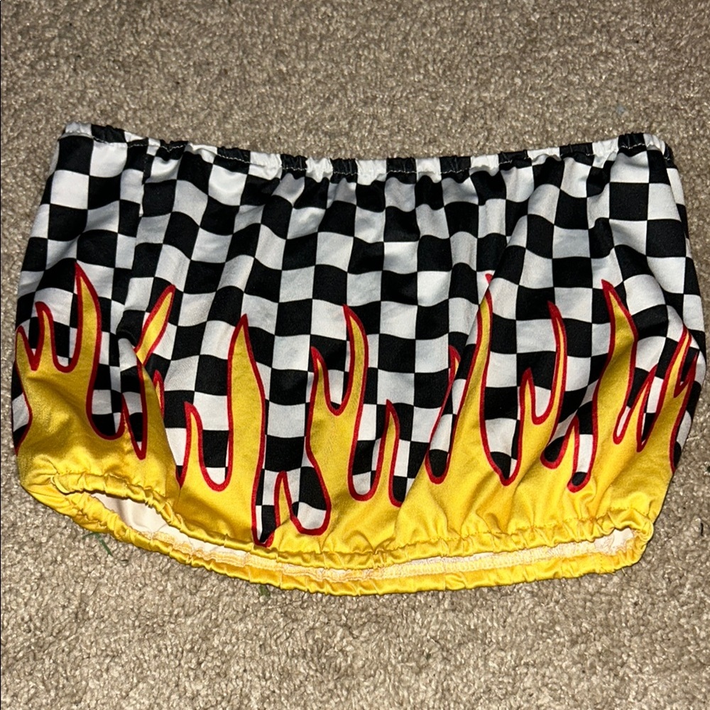 Kids Checkered Flame Shorts